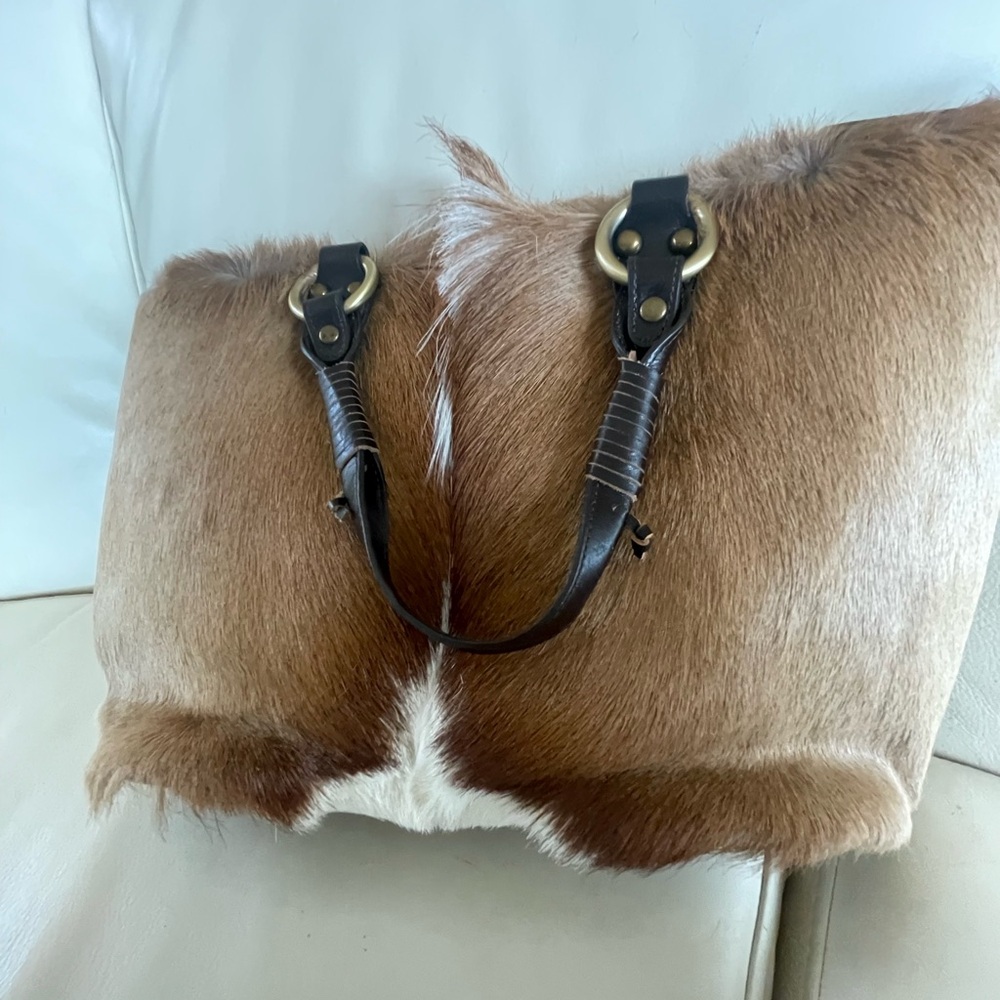 Vintage Diane Gail Springbok Antelope Fur Tote - RARE!  Sustainably harvested.